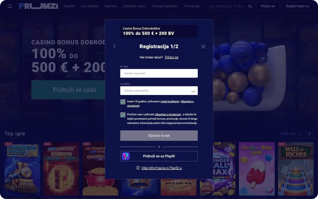 frumzi casino registracija